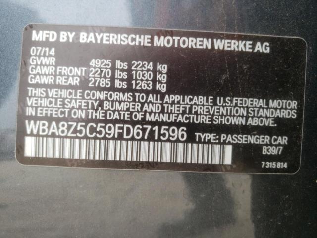 Photo 10 from auction – 2015 BMW 328 XIGT S with VIN WBA8Z5C59FD671596