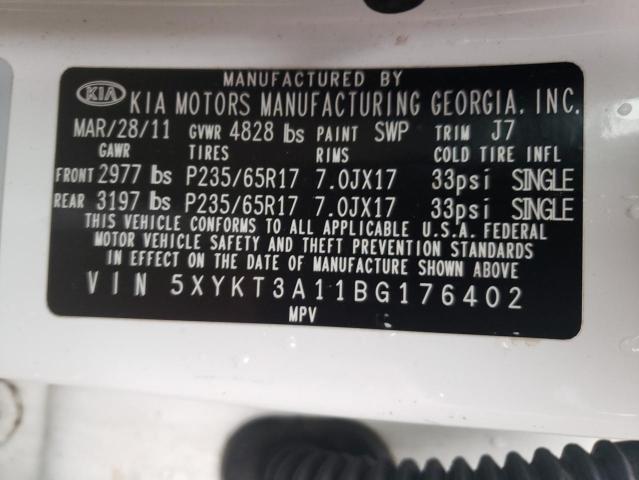 Photo 10 from auction – 2011 KIA SORENTO BA with VIN 5XYKT3A11BG176402