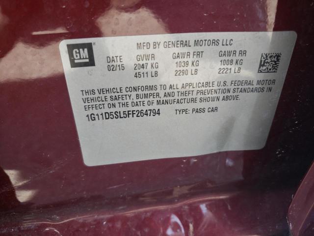 Photo 10 from auction – 2015 CHEVROLET MALIBU 2LT with VIN 1G11D5SL5FF264794