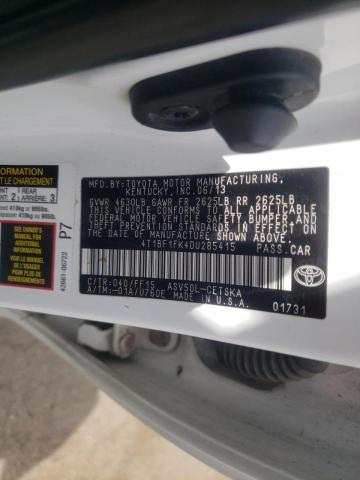Photo 10 from auction – 2013 TOYOTA CAMRY L with VIN 4T1BF1FK4DU285415