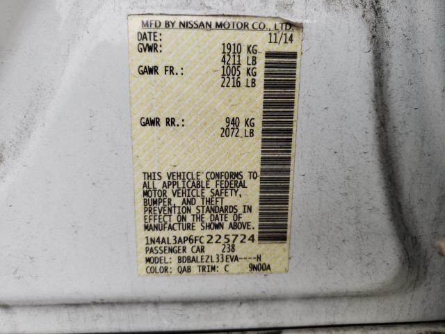 Photo 10 from auction – 2015 NISSAN ALTIMA 2.5 with VIN 1N4AL3AP6FC225724