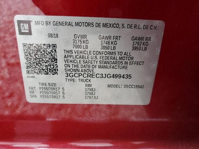 Photo 10 from auction – 2018 CHEVROLET SILVERADO with VIN 3GCPCREC3JG499435