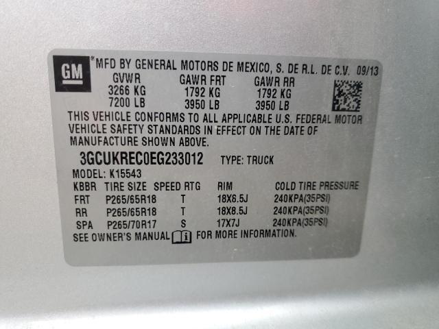 Photo 10 from auction – 2014 CHEVROLET SILVERADO with VIN 3GCUKREC0EG233012