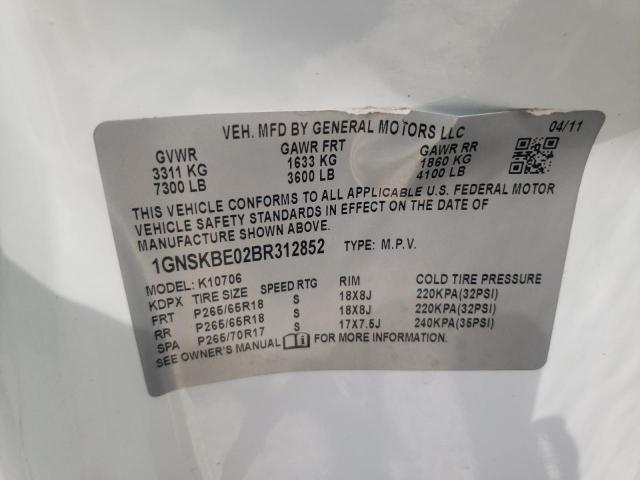 Photo 10 from auction – 2011 CHEVROLET TAHOE with VIN 1GNSKBE02BR312852