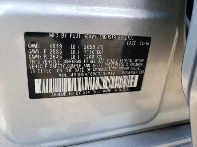 Photo 10 from auction – 2016 SUBARU LEGACY 2.5 with VIN 4S3BNAF68G3038919