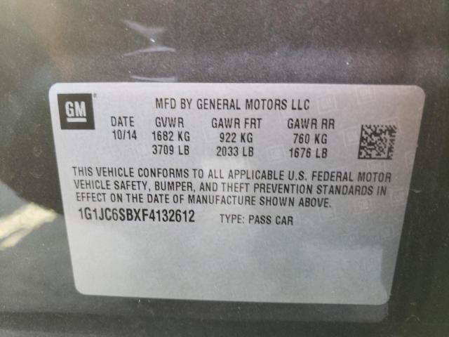 Photo 10 from auction – 2015 CHEVROLET SONIC LT with VIN 1G1JC6SBXF4132612