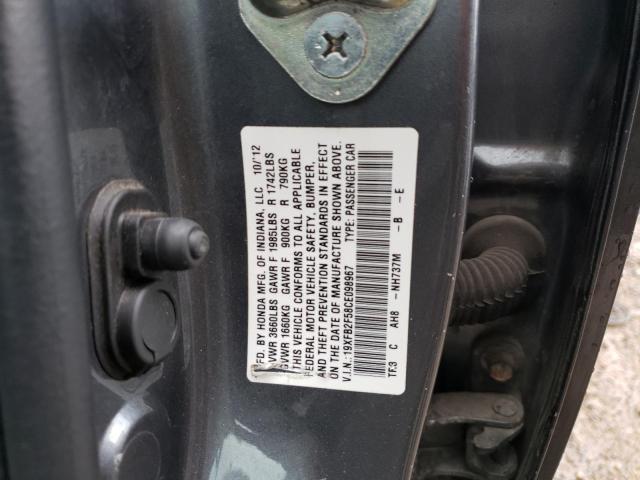 Photo 10 from auction – 2012 HONDA CIVIC LX with VIN 19XFB2F58CE098967