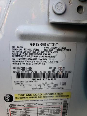 Photo 10 from auction – 2005 FORD FREESTYLE with VIN 1FMZK05195GA44818