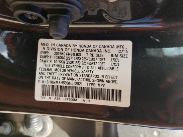 Photo 10 from auction – 2016 HONDA CR-V EX with VIN 2HKRM3H59GH512821
