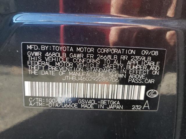 Photo 10 from auction – 2009 LEXUS ES 350 with VIN JTHBJ46G292285706