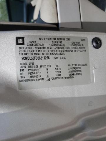 Photo 10 from auction – 2008 CHEVROLET EQUINOX LT with VIN 2CNDL53F386317226