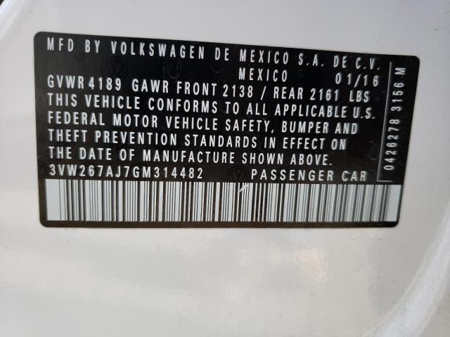 Photo 10 from auction – 2016 VOLKSWAGEN JETTA S with VIN 3VW267AJ7GM314482