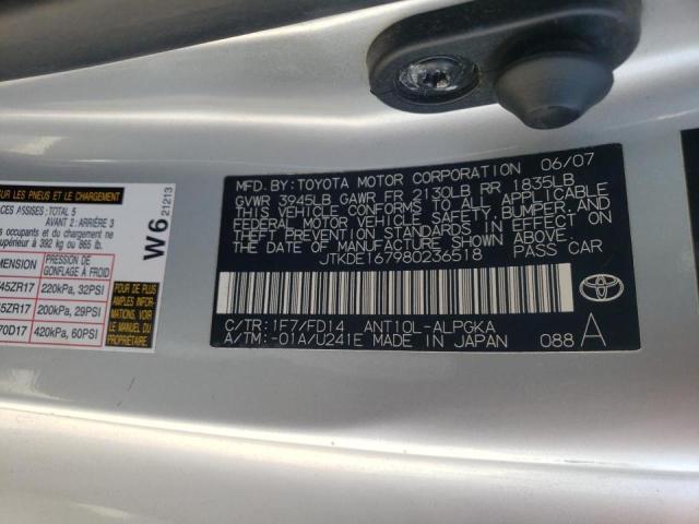 Photo 10 from auction – 2008 SCION TC with VIN JTKDE167980236518