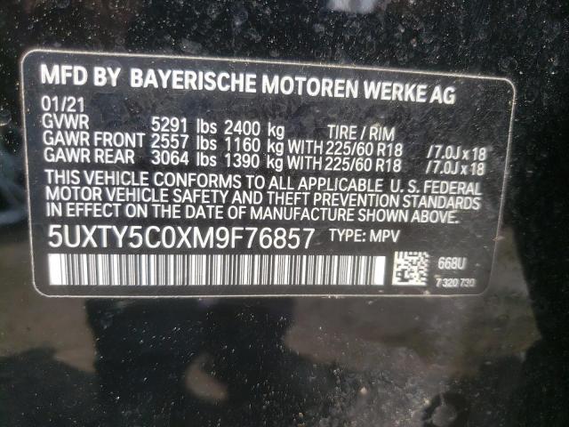 Photo 10 from auction – 2021 BMW X3 XDRIVE3 with VIN 5UXTY5C0XM9F76857