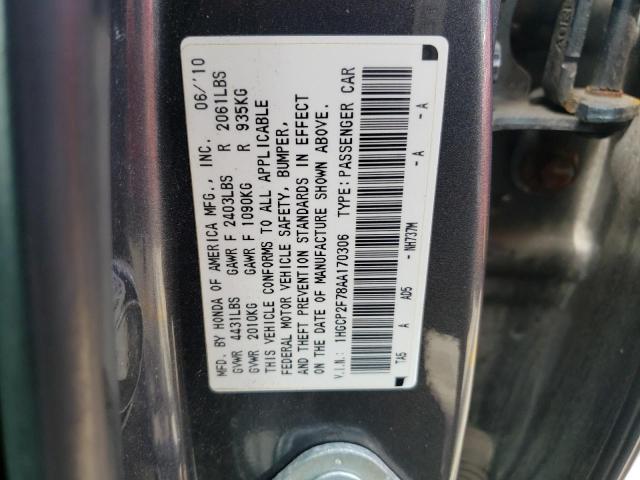 Photo 10 from auction – 2010 HONDA ACCORD EX with VIN 1HGCP2F78AA170306