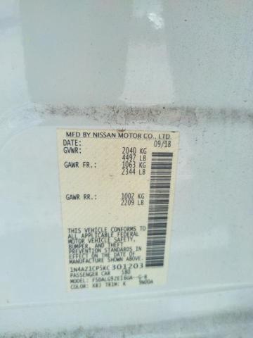 Photo 10 from auction – 2019 NISSAN LEAF S with VIN 1N4AZ1CP5KC301203