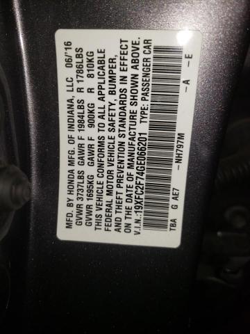 Photo 10 from auction – 2016 HONDA CIVIC EX with VIN 19XFC2F74GE066201