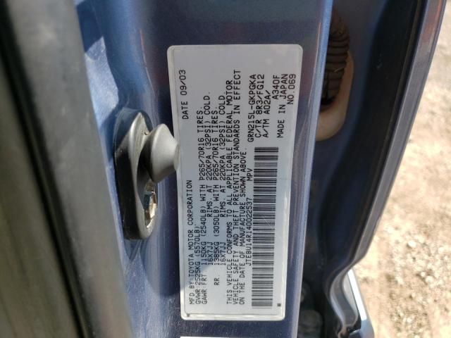 Photo 10 from auction – 2004 TOYOTA 4RUNNER SR with VIN JTEBU14R140022537