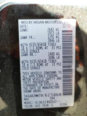 Photo 10 from auction – 2013 NISSAN PATHFINDER with VIN 5N1AR2MM7DC625868