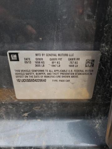 Photo 10 from auction – 2013 CHEVROLET SONIC LT with VIN 1G1JC6SG6D4229640