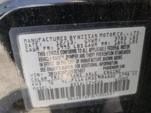 Photo 10 from auction – 2014 NISSAN SENTRA S with VIN 3N1AB7AP3EY201457