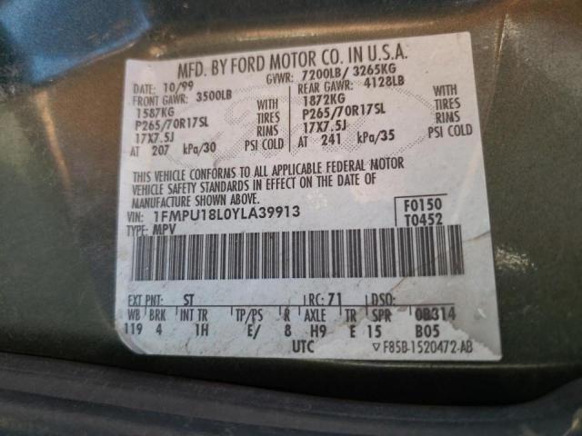 Photo 10 from auction – 2000 FORD EXPEDITION with VIN 1FMPU18L0YLA39913