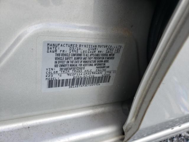 Photo 10 from auction – 2014 NISSAN SENTRA S with VIN 3N1AB7AP3EY224916