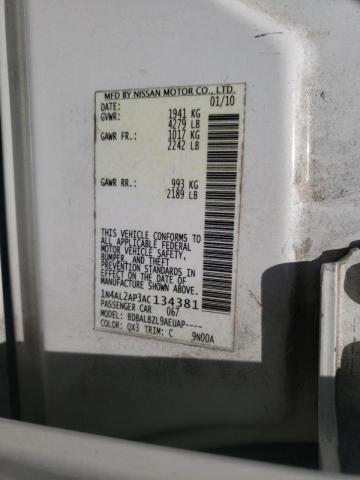 Photo 10 from auction – 2010 NISSAN ALTIMA BAS with VIN 1N4AL2AP3AC134381