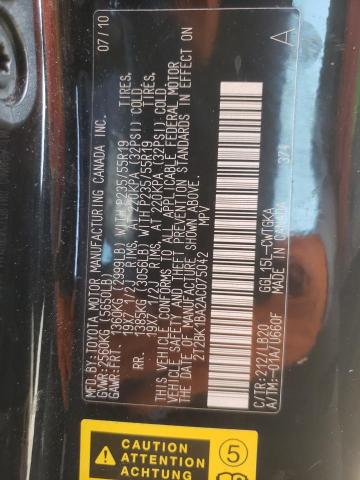 Photo 10 from auction – 2010 LEXUS RX 350 with VIN 2T2BK1BA2AC075042