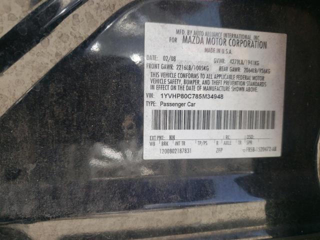 Photo 10 from auction – 2008 MAZDA 6 I with VIN 1YVHP80C785M34948