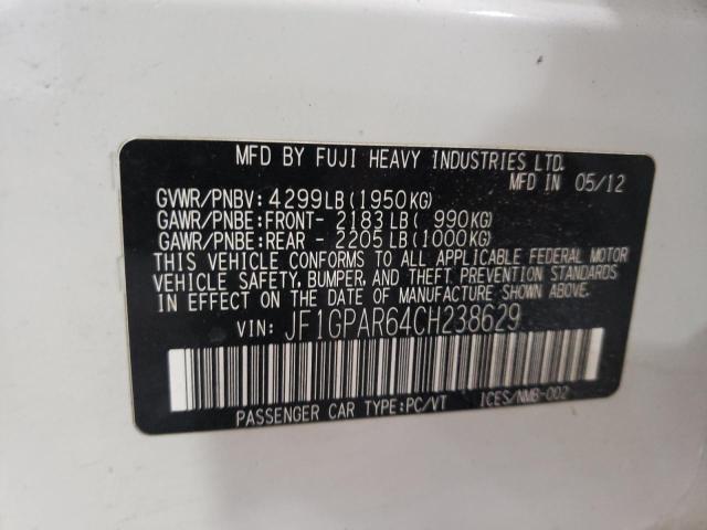 Photo 10 from auction – 2012 SUBARU IMPREZA SP with VIN JF1GPAR64CH238629