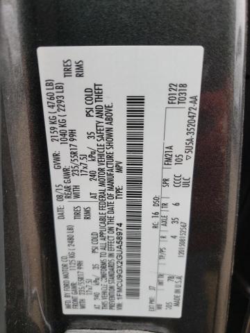 Photo 10 from auction – 2016 FORD ESCAPE SE with VIN 1FMCU9GX2GUA58974