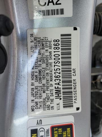 Photo 10 from auction – 2007 HONDA CIVIC HYBR with VIN JHMFA36257S001868
