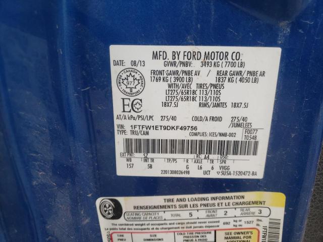 Photo 10 from auction – 2013 FORD F150 SUPER with VIN 1FTFW1ET9DKF49756