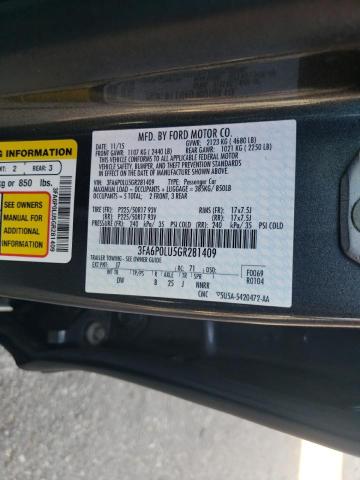 Photo 10 from auction – 2016 FORD FUSION SE with VIN 3FA6P0LU5GR281409
