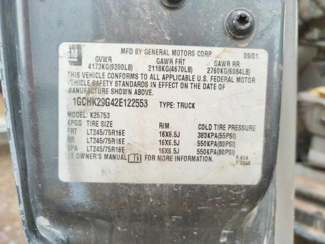 Photo 10 from auction – 2002 CHEVROLET SILVERADO with VIN 1GCHK29G42E122553