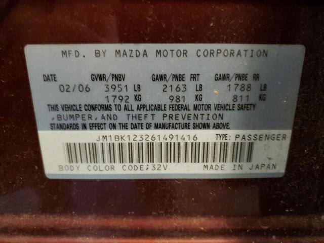 Photo 10 from auction – 2006 MAZDA 3 S with VIN JM1BK123261491416