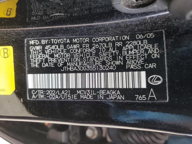 Photo 10 from auction – 2005 LEXUS ES 330 with VIN JTHBA30G355130240