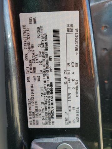 Photo 10 from auction – 2019 FORD ESCAPE SEL with VIN 1FMCU9HDXKUB60486