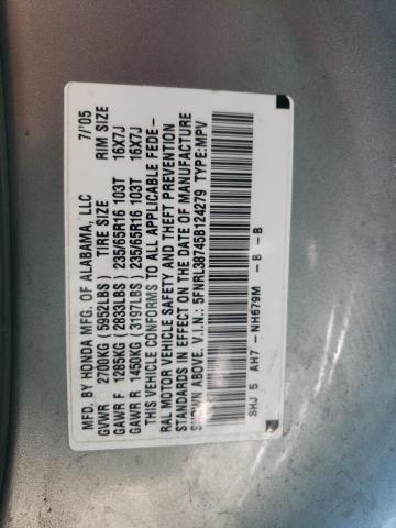Photo 10 from auction – 2005 HONDA ODYSSEY with VIN 5FNRL38745B124279