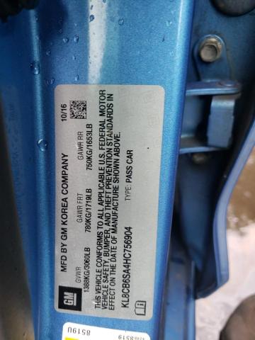 Photo 10 from auction – 2017 CHEVROLET SPARK LS with VIN KL8CB6SA4HC756904