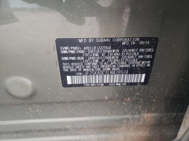 Photo 10 from auction – 2020 SUBARU FORESTER with VIN JF2SKADC1LH428924