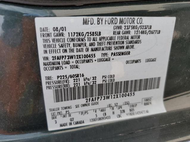 صورة رقم 10 من المزاد - 2002 FORD CROWN VICT مع VIN 2FAFP73W12X100455