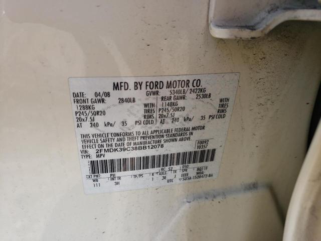 Photo 10 from auction – 2008 FORD EDGE LIMIT with VIN 2FMDK39C38BB12078