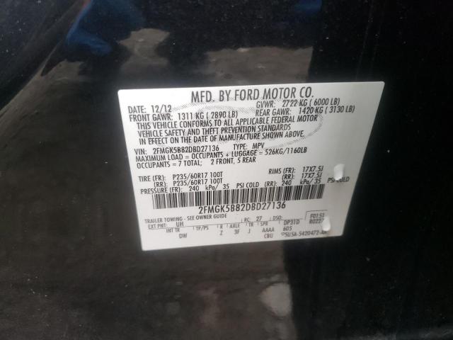 Photo 10 from auction – 2013 FORD FLEX SE with VIN 2FMGK5B82DBD27136