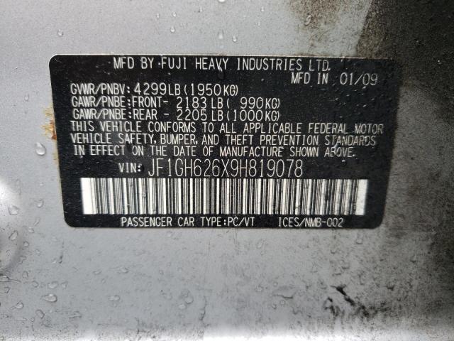 Photo 10 from auction – 2009 SUBARU IMPREZA 2. with VIN JF1GH626X9H819078