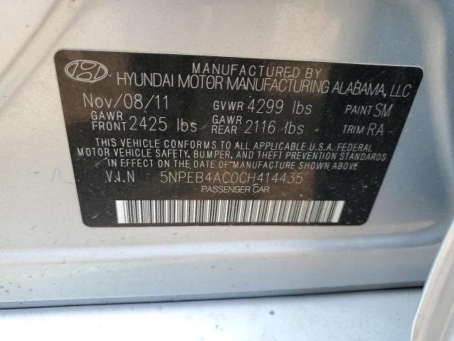 Photo 10 from auction – 2012 HYUNDAI SONATA GLS with VIN 5NPEB4AC0CH414435