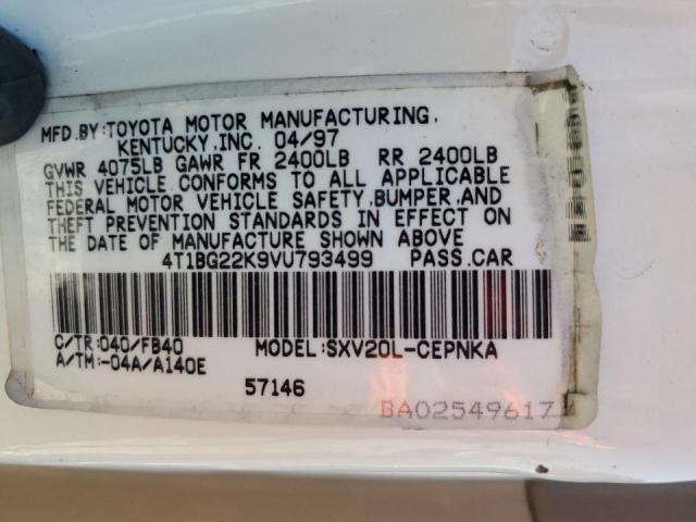 Photo 10 from auction – 1997 TOYOTA CAMRY CE with VIN 4T1BG22K9VU793499