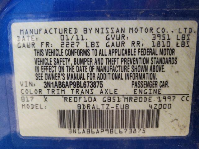 Photo 10 from auction – 2011 NISSAN SENTRA with VIN 3N1AB6AP9BL673875