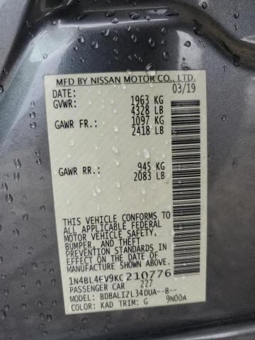 Photo 10 from auction – 2019 NISSAN ALTIMA SL with VIN 1N4BL4EV9KC210776
